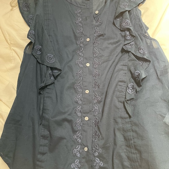 Jcrew new without tags navy sleeveless shirt size 10 - Picture 2 of 4